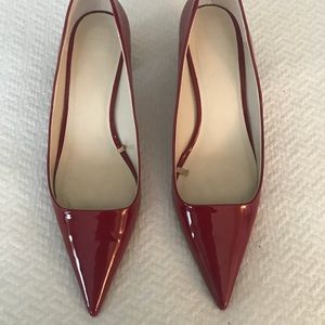 Zara Red Patent Leather Shoe w/ Chunky 2in Heel